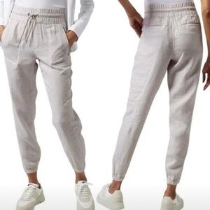 Athleta Cabo Linen Jogger Micro Cheeta Abalone Gray White
Size 6